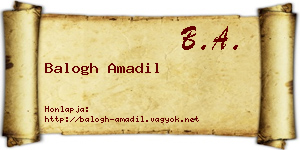 Balogh Amadil névjegykártya